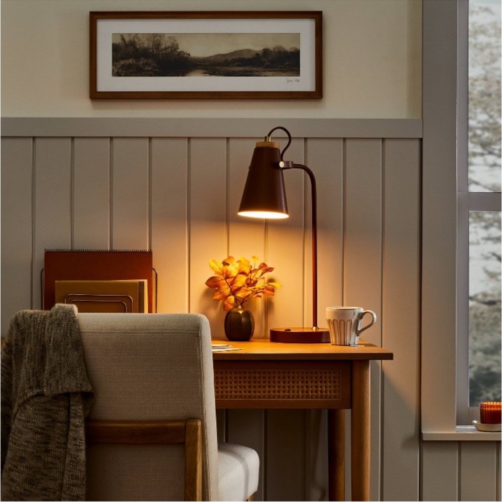 Hearth & Hand Magnolia 20" Metal Task Lamp with USB Port Terracotta Brown - Picture 3 of 10